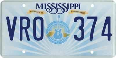 MS license plate VRO374