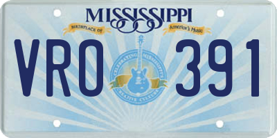 MS license plate VRO391