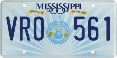 MS license plate VRO561
