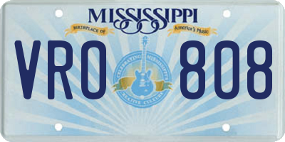 MS license plate VRO808