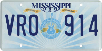 MS license plate VRO914