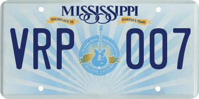 MS license plate VRP007