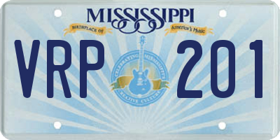 MS license plate VRP201