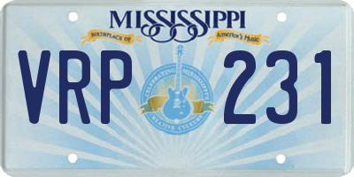 MS license plate VRP231