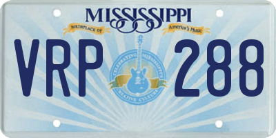 MS license plate VRP288