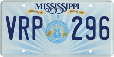 MS license plate VRP296