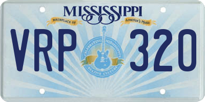 MS license plate VRP320