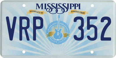 MS license plate VRP352