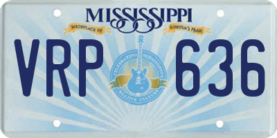 MS license plate VRP636