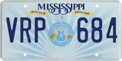 MS license plate VRP684