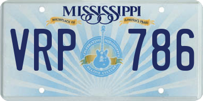 MS license plate VRP786
