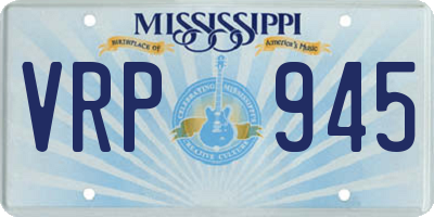MS license plate VRP945