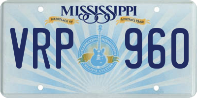 MS license plate VRP960