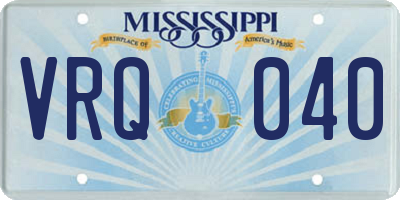 MS license plate VRQ040