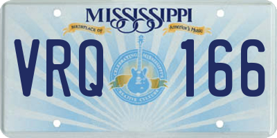 MS license plate VRQ166