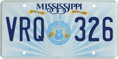 MS license plate VRQ326