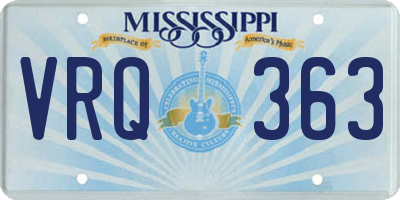 MS license plate VRQ363