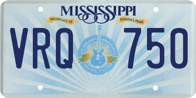 MS license plate VRQ750