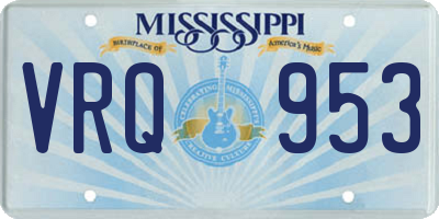 MS license plate VRQ953