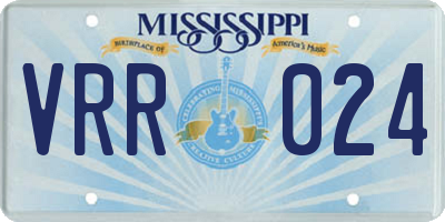 MS license plate VRR024