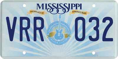 MS license plate VRR032