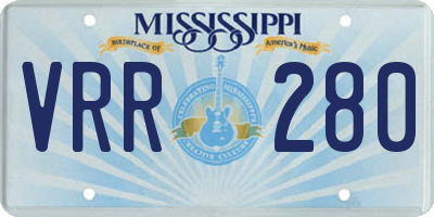 MS license plate VRR280