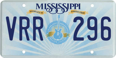 MS license plate VRR296