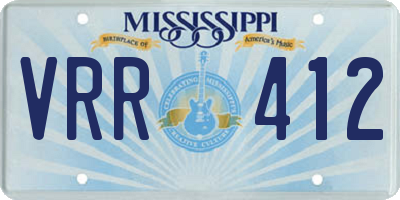 MS license plate VRR412