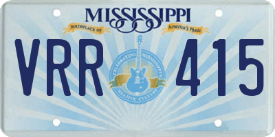MS license plate VRR415