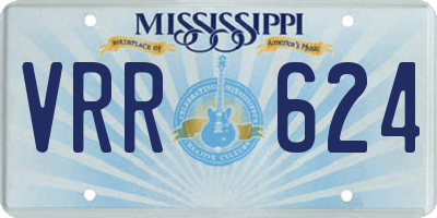 MS license plate VRR624