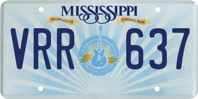 MS license plate VRR637