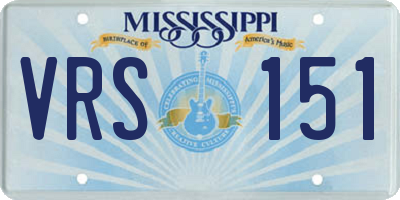MS license plate VRS151