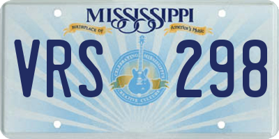 MS license plate VRS298