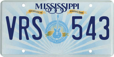 MS license plate VRS543