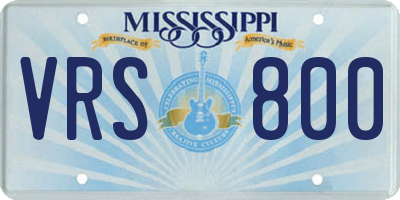 MS license plate VRS800