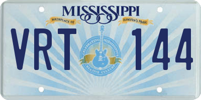 MS license plate VRT144