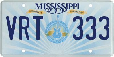 MS license plate VRT333