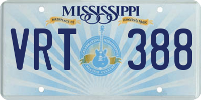MS license plate VRT388
