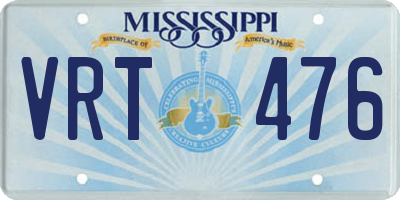 MS license plate VRT476