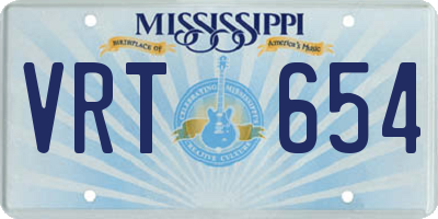 MS license plate VRT654