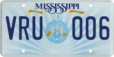 MS license plate VRU006