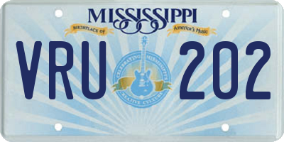 MS license plate VRU202