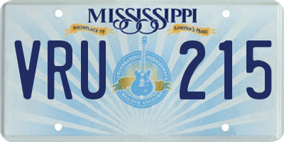 MS license plate VRU215