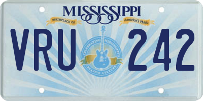 MS license plate VRU242
