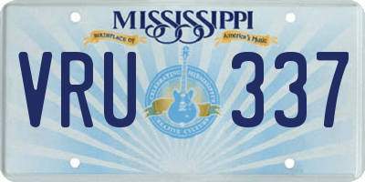 MS license plate VRU337