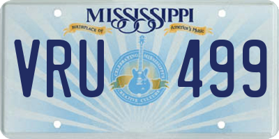 MS license plate VRU499