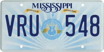 MS license plate VRU548
