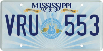 MS license plate VRU553