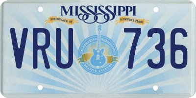 MS license plate VRU736