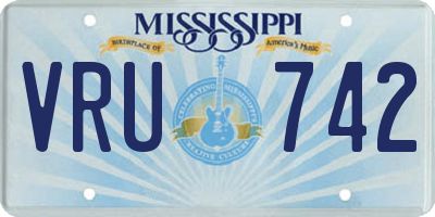 MS license plate VRU742